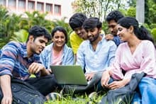 Students checking results