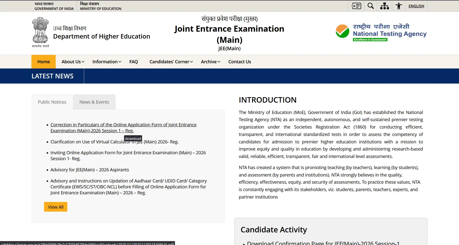 JEE Main 2026 Security Guidelines
