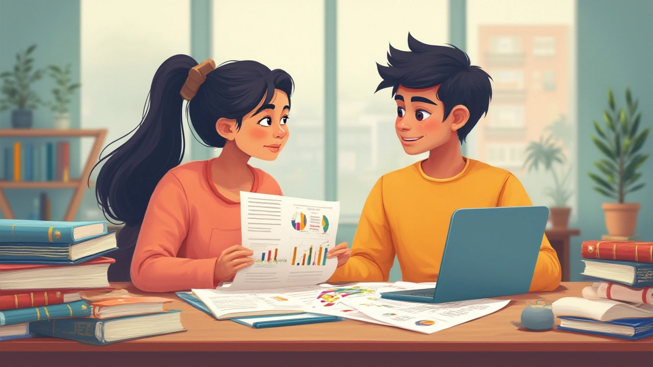 Student analyzing mock test results