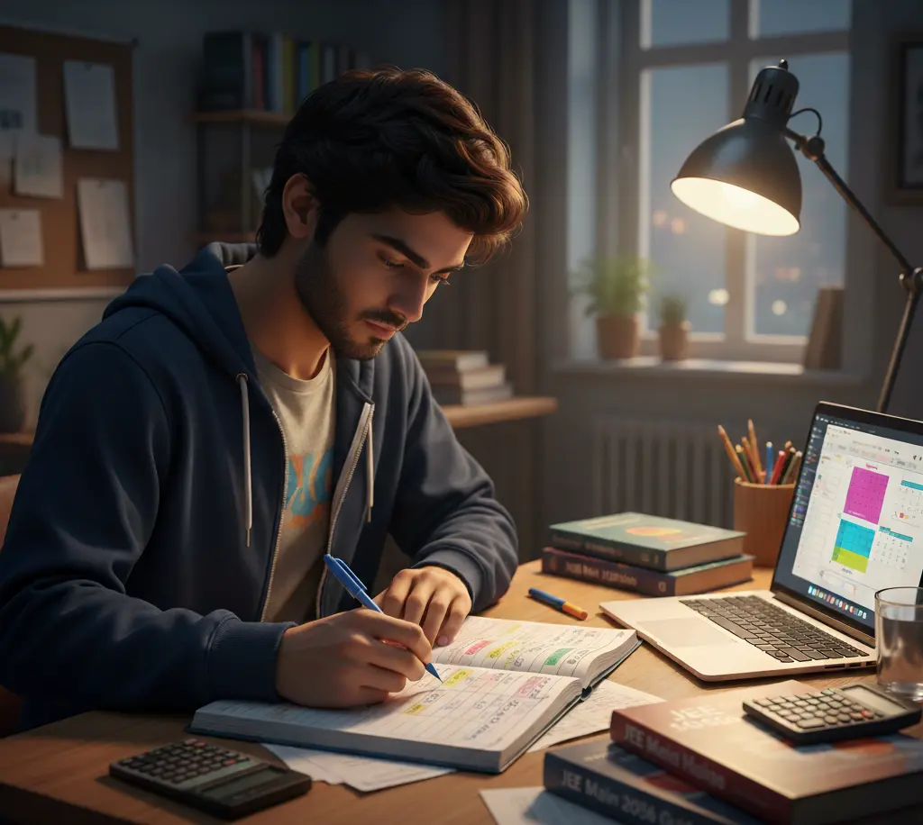 Students practicing mock tests for JEE