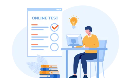 Student practicing mock tests for JEE