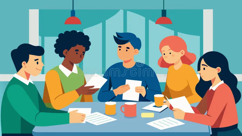 Students discussing fees