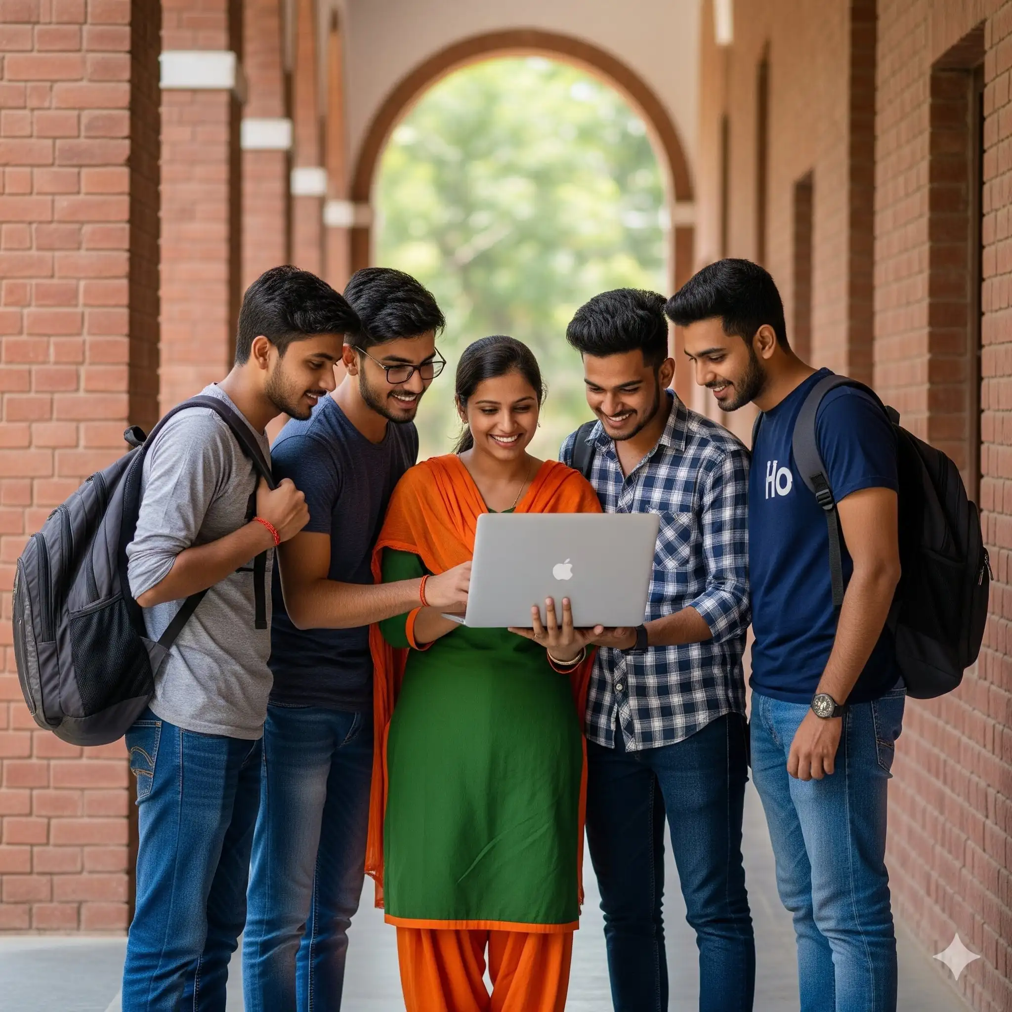 Student viewing counselling result on laptop